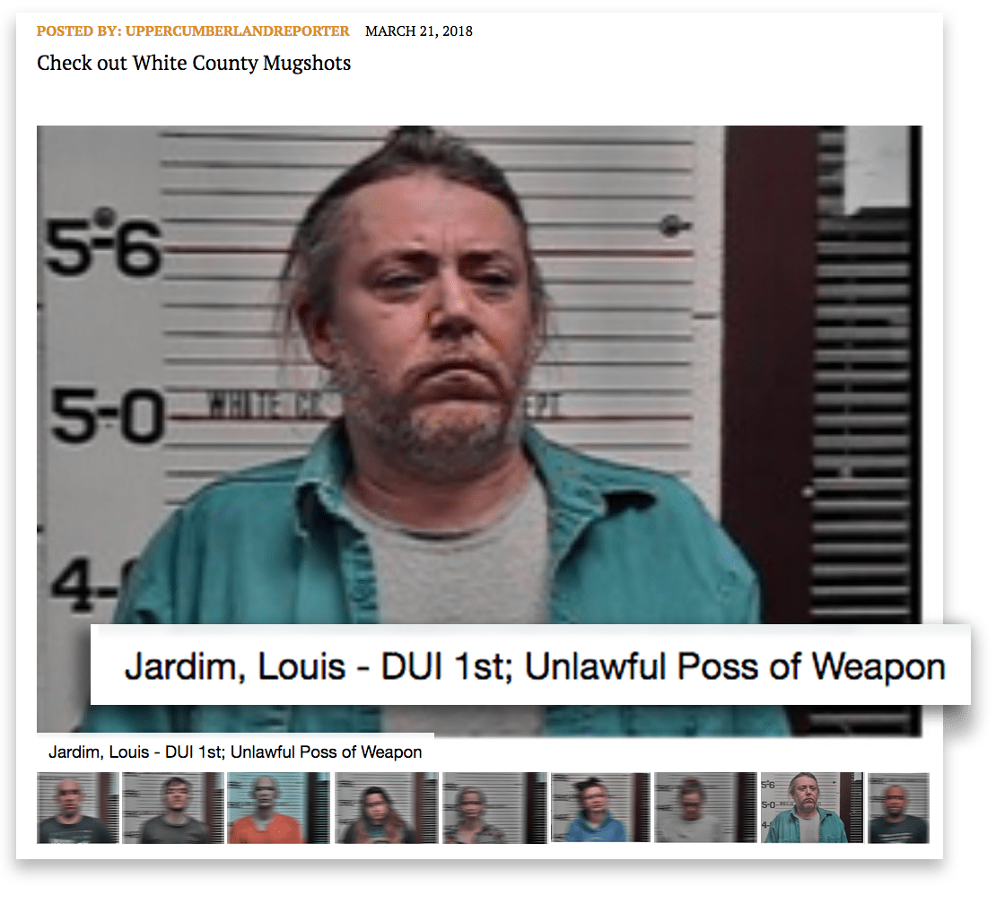 Louis Jardim - mugshot - DUI arrest - unlawful possession of a weapon